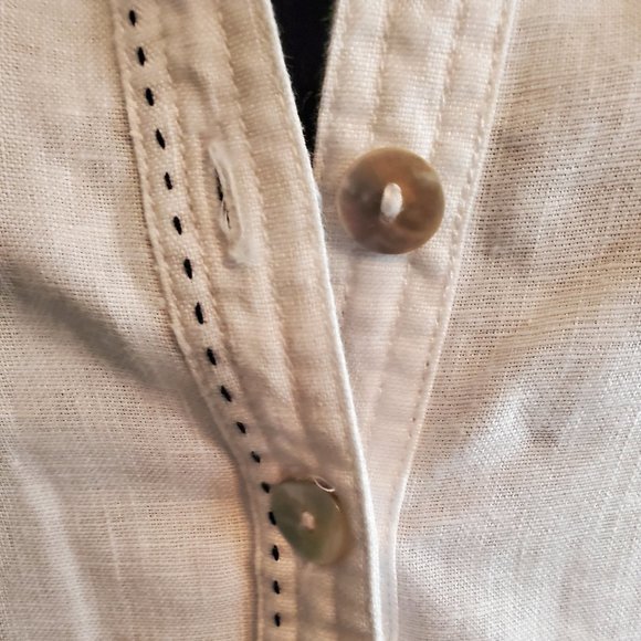 LINEN WHITE SHIRT DRESS SIZE 38 + GIFT J-NITA 100% LINEN - Picture 4 of 16